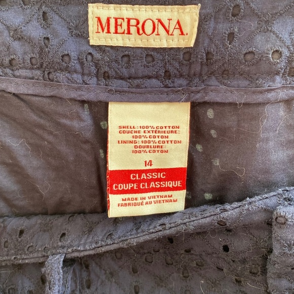 Merona Pants - Navy - Floral Eyelet Lace - Crop Ankle - Women/Juniors - Size: 14 - Picture 6 of 14